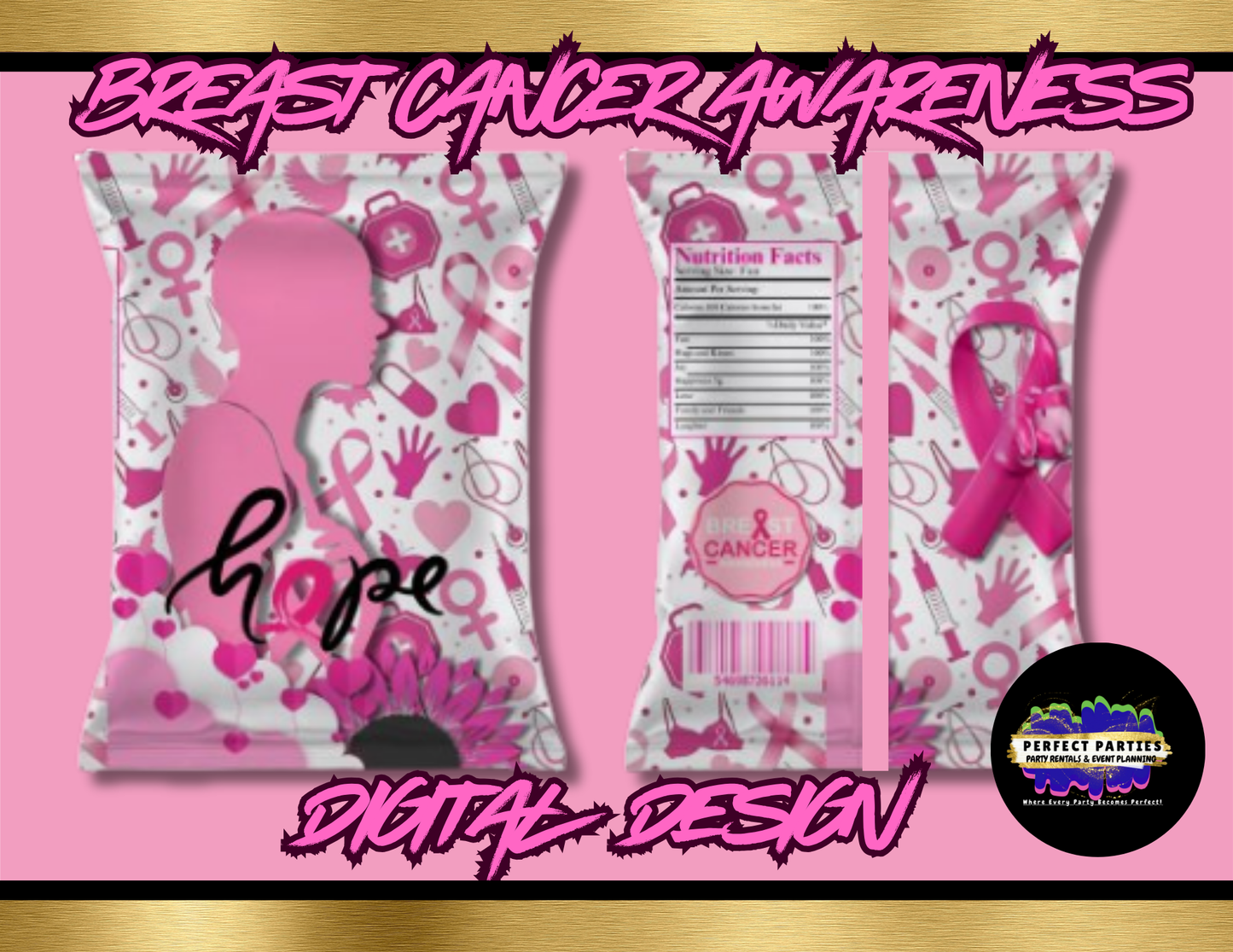 Breast Cancer Awareness Chip Bag Digital
